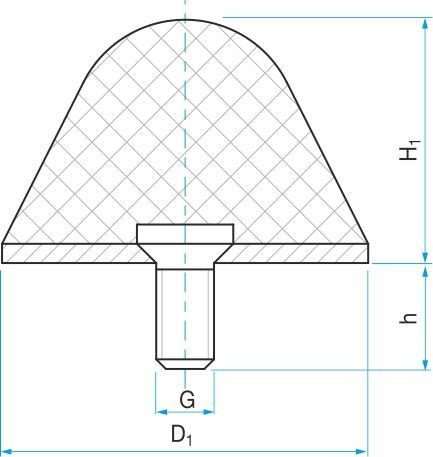 silentblok kužel 50/50 M10x20 (79.16)